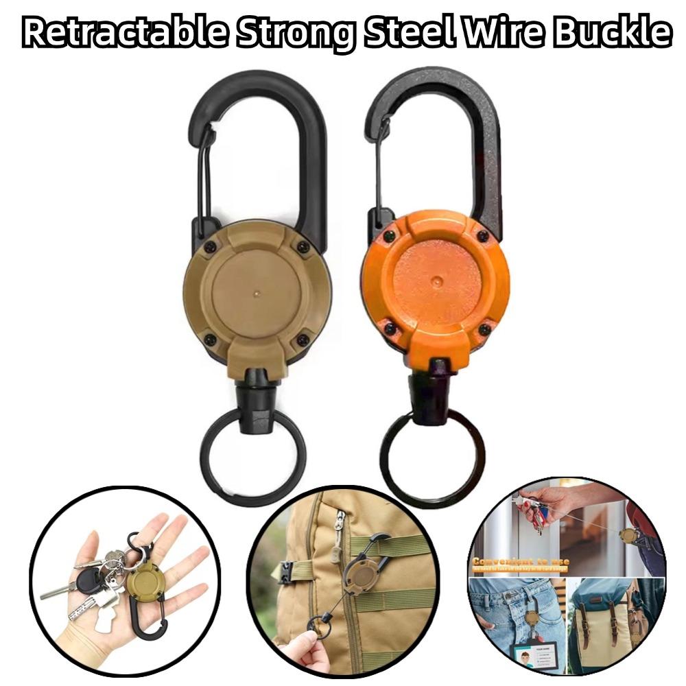 Conventional Reel - Einziehbare Schnalle, robuste Zugrolle, Karabiner, Schlüsselanhänger,