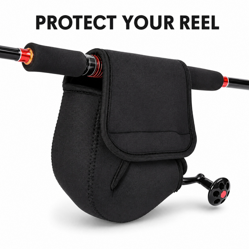 Spincast Reel - Angelrollen-Abdeckung, Schutztasche, wasserabweisend, weiches Rollenetui für