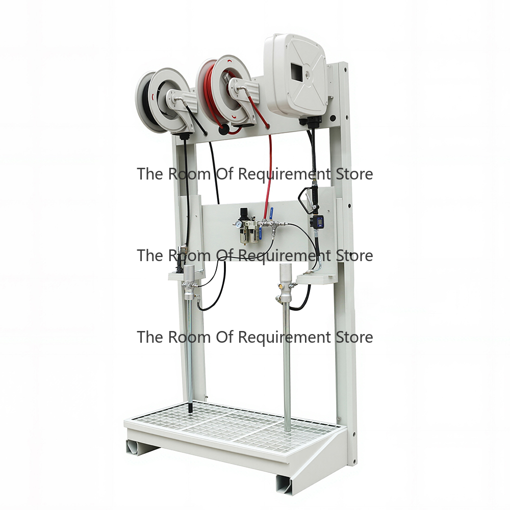 Reel Grease - Automatisches pneumatisches Schmiermittel-Trommel-Fettpumpen-Set, Schlauchtrommel, luftbetriebene Fassölpumpe