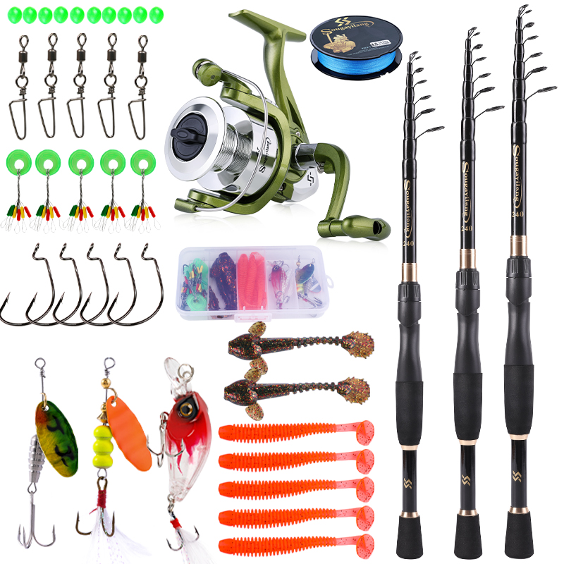 Spincast Reel - Sou gayilang Teleskop-Angel kombination 1,8-2,4 m