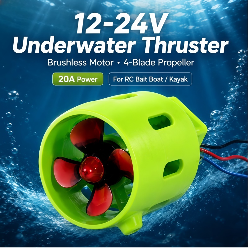 Trolling Reel - 12-24V 20A Bürstenloser Unterwasser-Thruster 4-Blatt RC