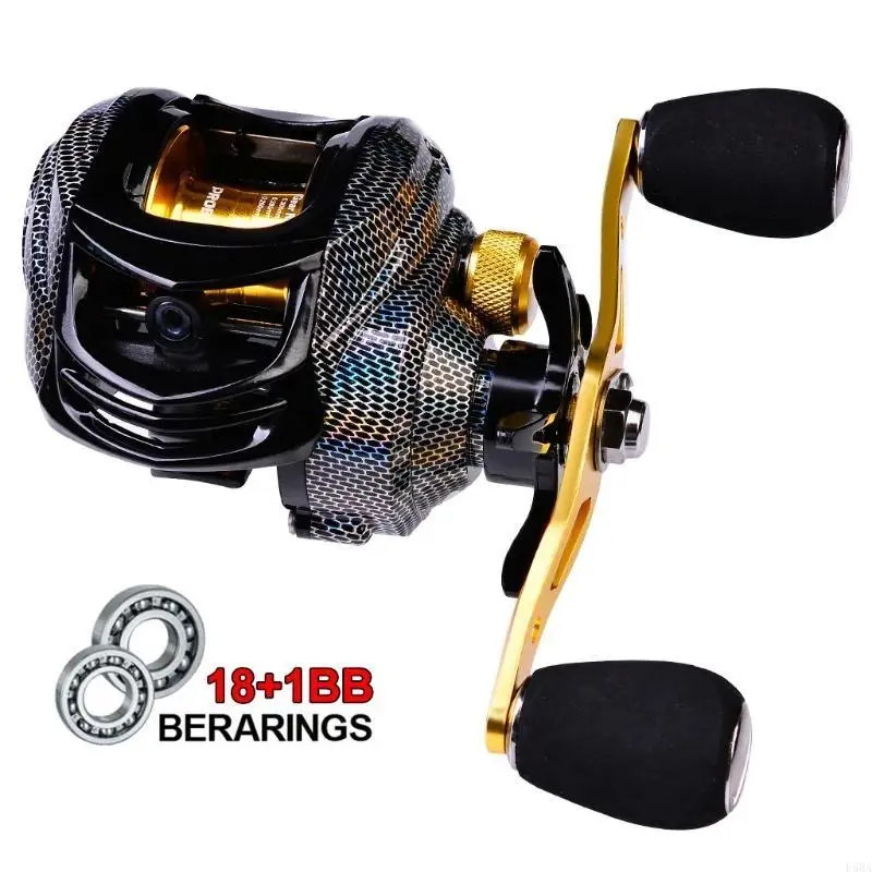 Baitcasting Reel - 652F Baitcasting-Rolle mit 18+1 Lagern, ultraleichte